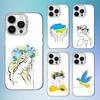 Pattern Ukraine Girl Art Phone Case For iPhone 16,15,14,13,12,11,Mini,XS,Pro,SE,MAX White Matte Shockproof Cover