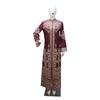 XQY500371 Etnische Print Rits Lange Gewaad Jurk