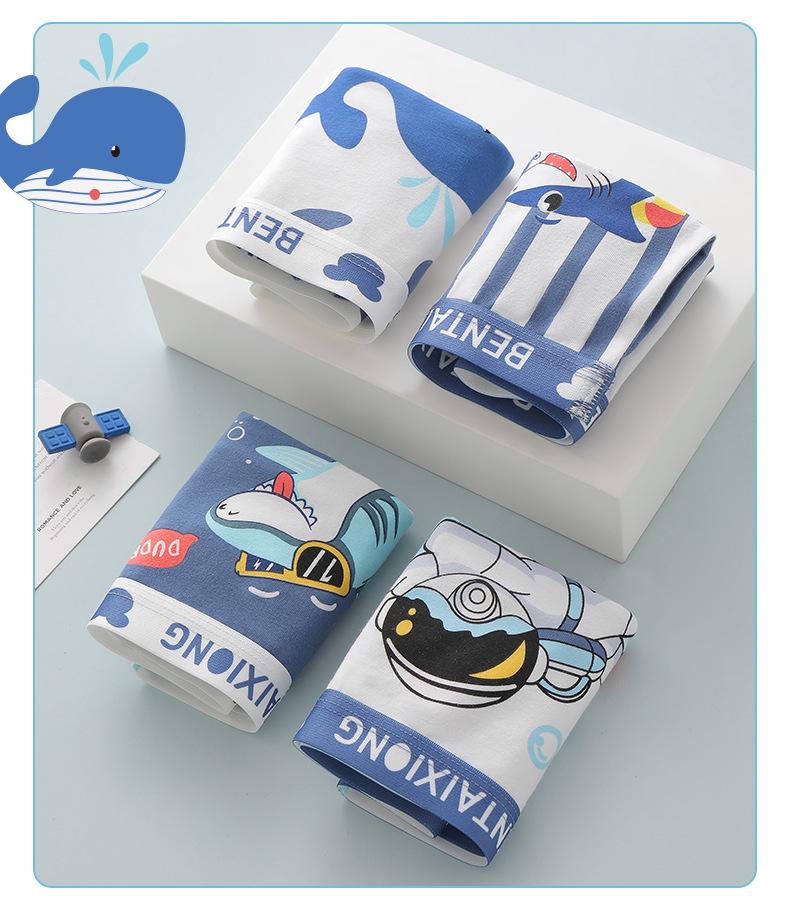 Boys' Combed Cotton Boxer Briefs - Kids' Underwear Shorts