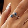 Edelstahl Böser Blick Verstellbare Ringe Bohemian Ethnischer Emaille Blauer Blick Fingerring für Damen Türkei Schmuck Geschenk