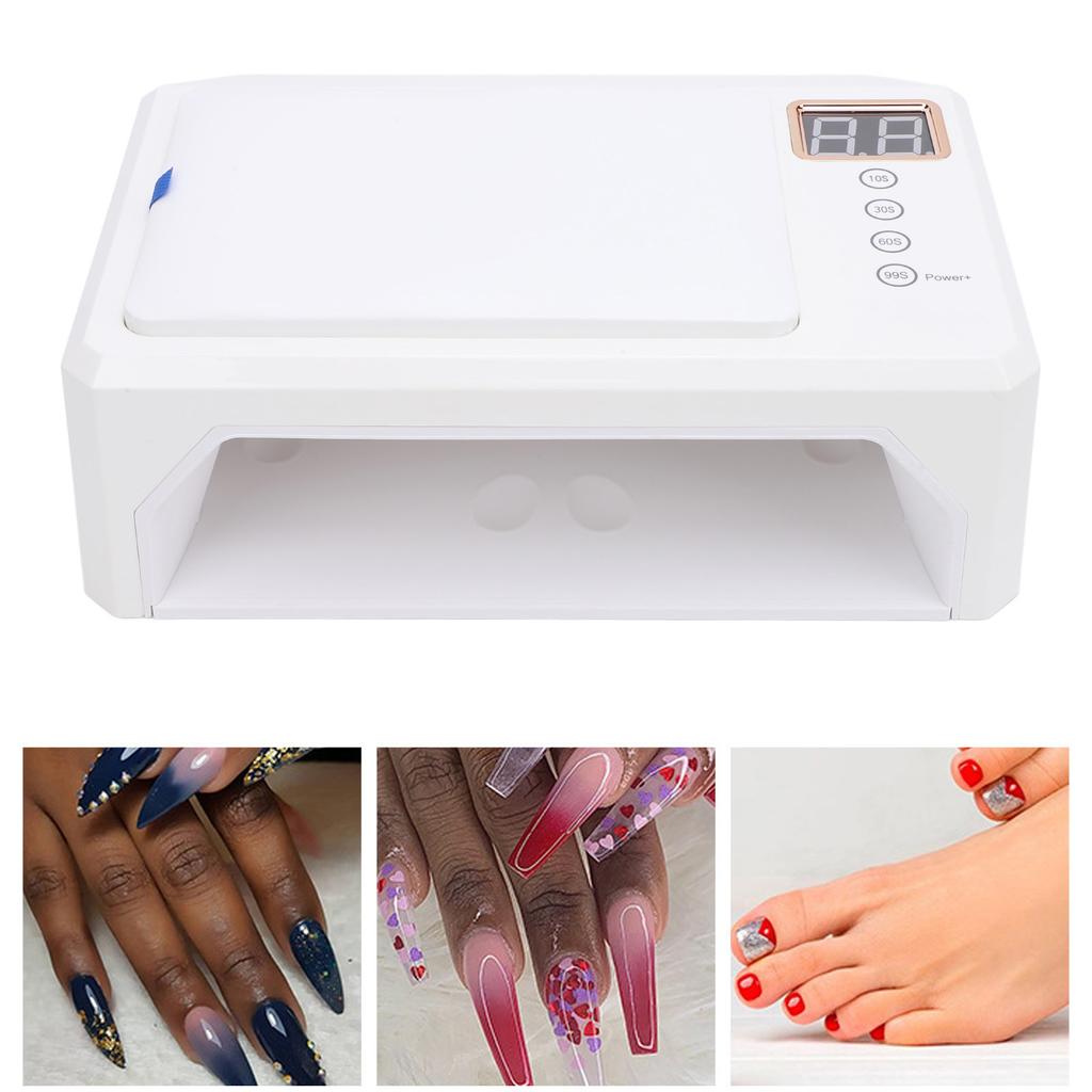 288W Nail Lamp with Hand Pillow 4 Timer UV Gel Nail Light Professional Nail Dryer with Arm Rest for