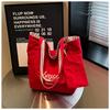Literary and artistic plaid double-sided shoulder bag, new simple college student commuting portable tote bag