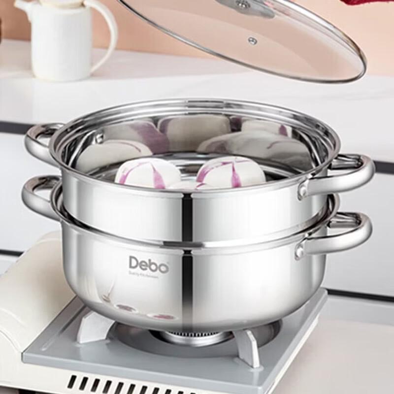 Debao Rosen 28cm 304 Stainless Steel Double Layer Steamer Soup Pot