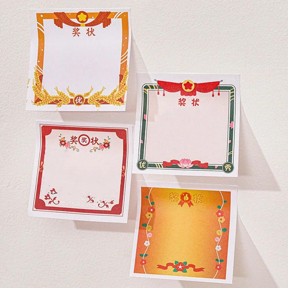 1 Piece Certificate Of Commendation Adhesive Sticky Notes Notepad Memo Pad Office School Supplies Stationery Sticker