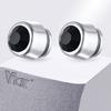 Vnox Magnetic Clip On Earrings Non Piercing for Men Women, 4/6/8mm Option Black White Color Zircon Round Plastic Ear Jewelry NEW