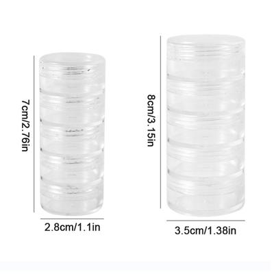 5-Layer Jewelry Storage Box Makeup Storage Rack Bracelet Earring Round Plastic Organizer Boxes Holder Button Zip Head Storage