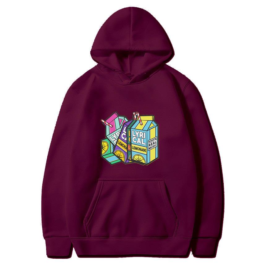 Lyrical Lemonade Lemon-Print Fleece-Lined Hooded Sweatshirt for Men and Women