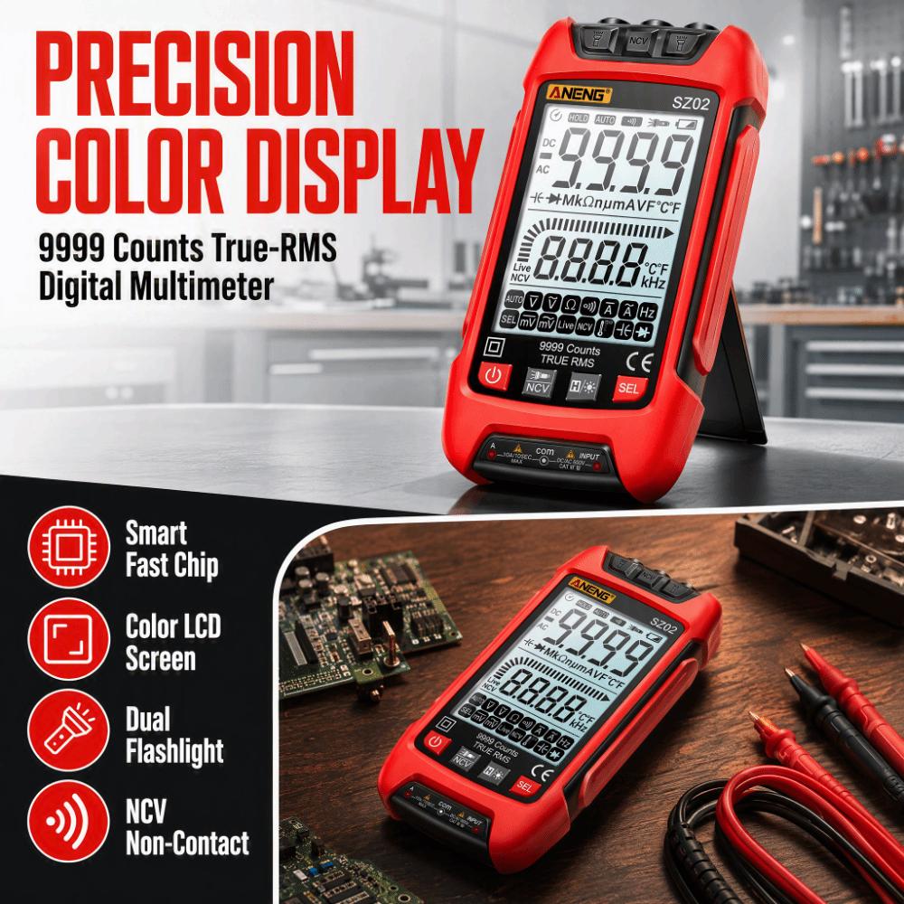 Auto Range Digital Multimeter 9999 Counts Electrical Capacitance Meter Industrial Maintenance