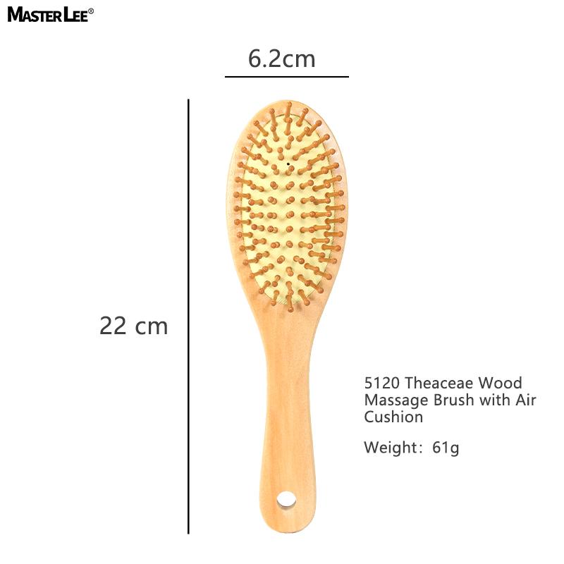 Custom Logo Three Designs High Quality Beech Wood Theaceae Square Paddle Oval Massage air Cushion Hair Brush Series