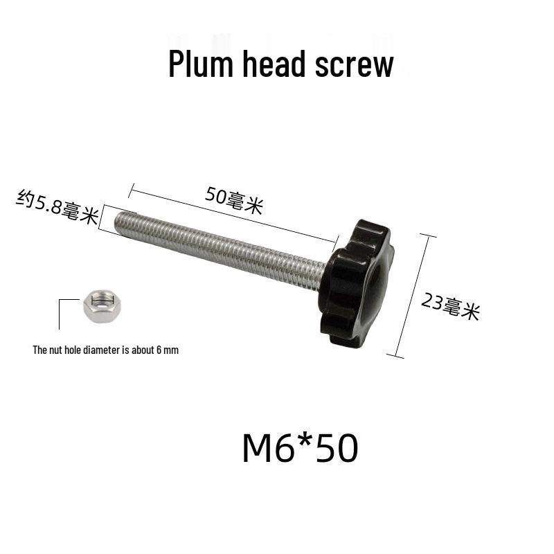 Live Broadcast Tripod Accessory: Rubber Head Screw Nut Handle, M5 Hand-Tightening Plastic Screw