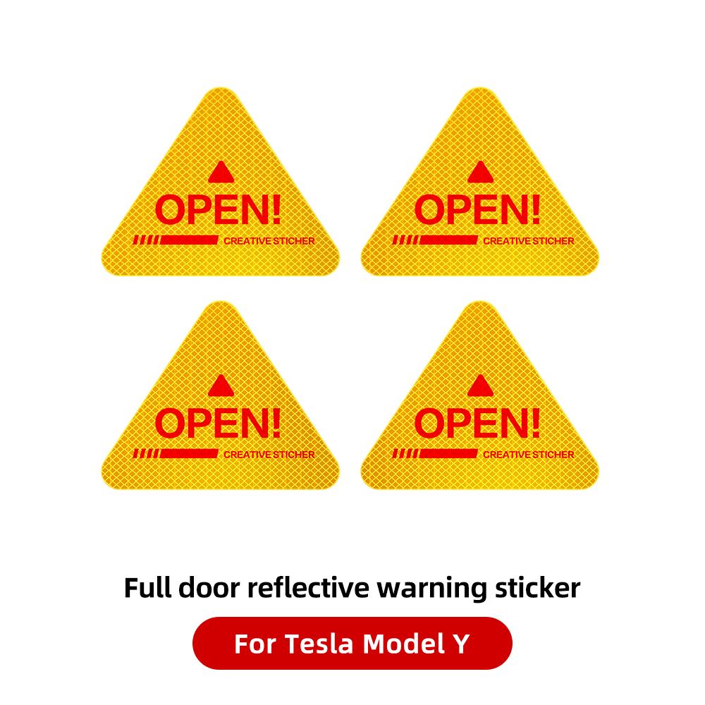 YZ For Tesla Model 3 Model Y Full Car Door Reflective Stickers, Decorative Strips, Car Body Warning Stickers, Tesla Accessories