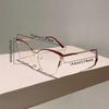 Ultra Light Cat Eye Metal Frame Anti Blue Light Flat Lens  Fashionable New Square Men'S And Women'S Versatile Glasses