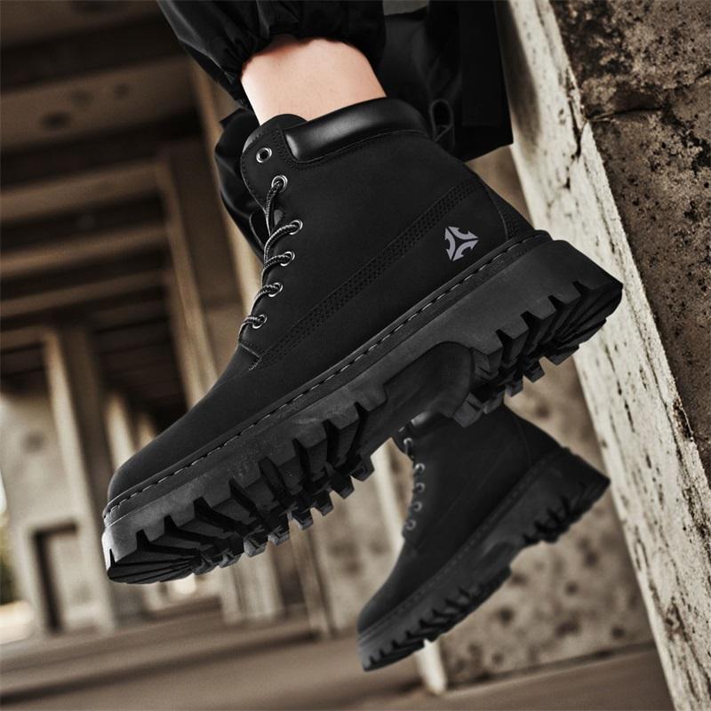 Ny mote Høst Og Vinter Høytopp for menn Martin Boots Studenter Mann Gutter Trending Soft Sole Arbeidssko Arbeidsbeskyttelse Martin Sneakers