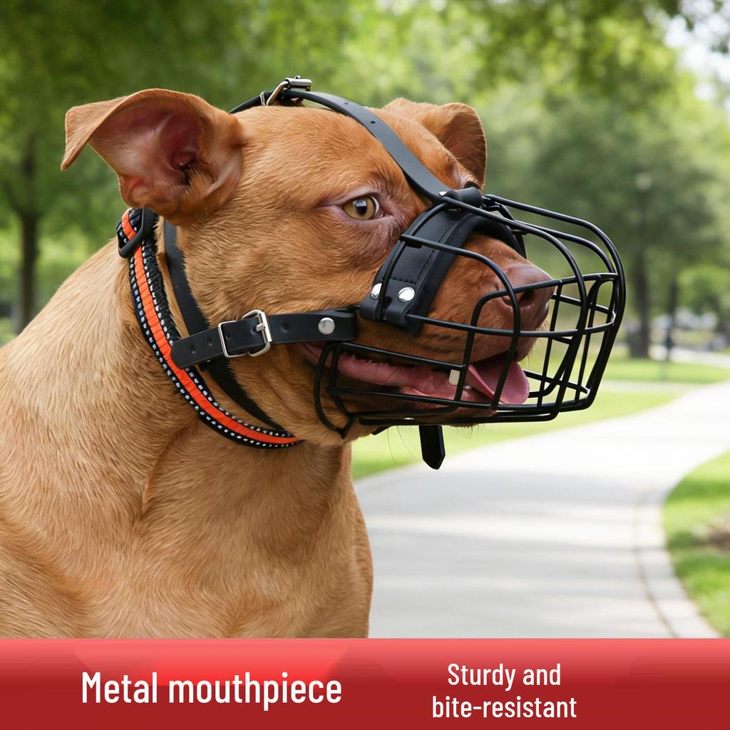 Anti-Bite Dog Muzzle for Medium to Large Breeds - Iron Cage Design
