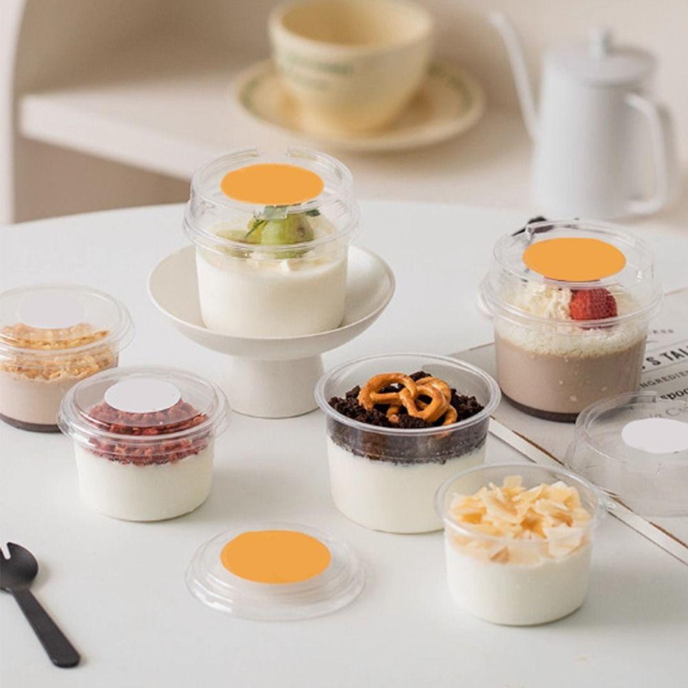 50Pcs Clear Plastic Disposable Salad Cups 150/250ml Disposable Packaging Box Disposable Tableware