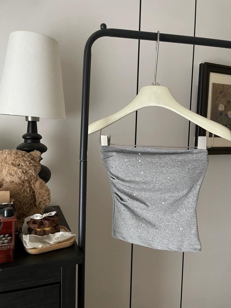 Hot Rhinestone Bodycon Bandeau Tank - Women's Summer Innerwear & Outerwear