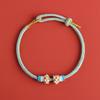 Peach Blossom Zodiac Red DIY Rope Bracelet - Handmade 8-Strand Braid for Beads.