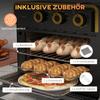 Mini Oven, 20 Liters, Oil-Free Frying, Grilling, Baking, Convection, 90-230 degrees C, Timer, 1400W, Black+Gold