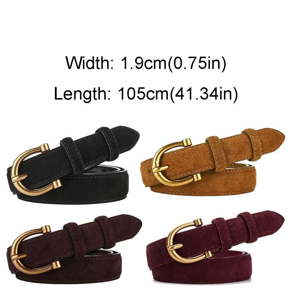Pin Buckle Suede Leather Belt Versatile Wide Waistband Women Waist Belt  Coat Skirt Decoration