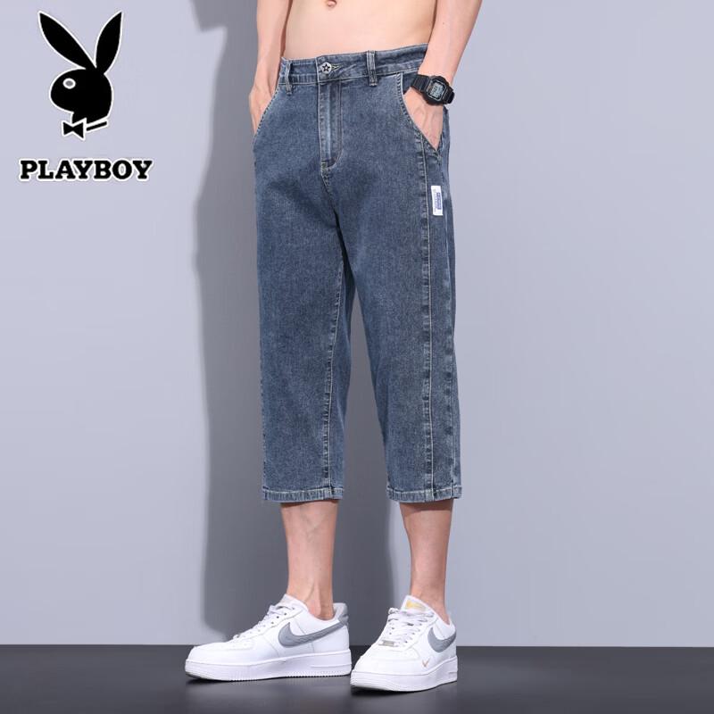 PLAYBOY Men s Summer Cropped Straight-Leg Jeans 38
