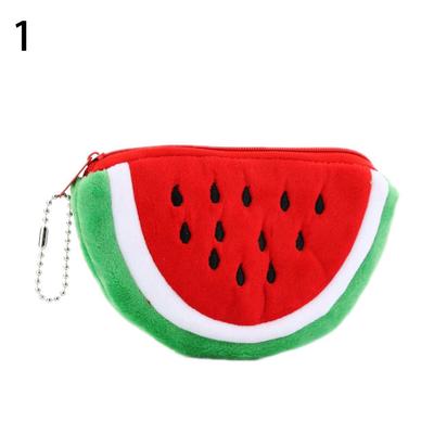 Watermelon Plush Key Coin Wallet Purse Cosmetic Makeup Pouch Phone Pencil Pen Bag MIT