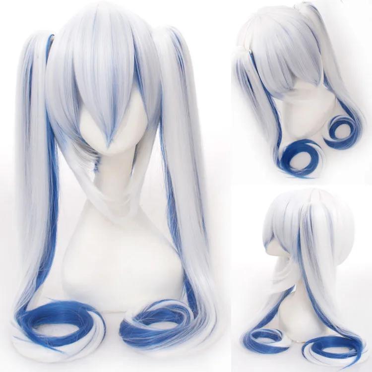 Mik U Cosplay Wig Black Rock Shooter Senbon Zakura Wigs Long Synthetic Hair Clip Ponytails  Wig+ Wig Cap