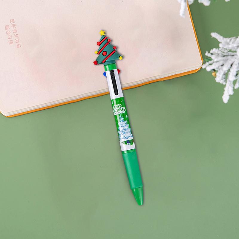 

4 цвета милые рождественские шариковые ручки кавайные мультфильм Санта-Клаус гелевые ручки для письма школьные принадлежности офисные принадлежности