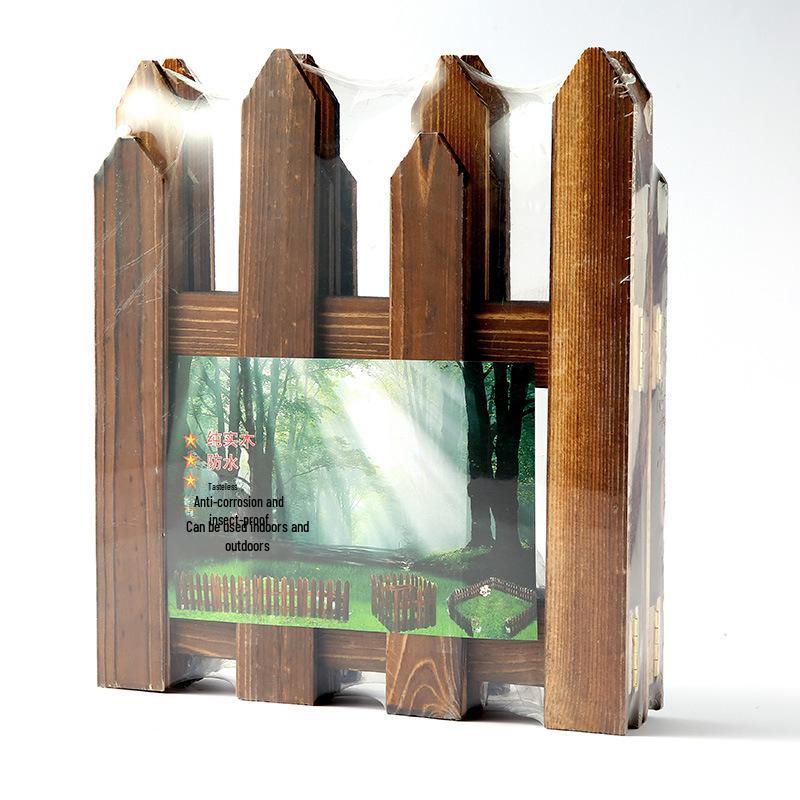 Outdoor Anticorrosive Wooden Garden Fence with Stakes
