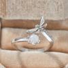 Sweet Romantic Charming Lady's Inlay Zircon Bright Opening Ring Dragonfly Styling Cute Gift Wedding Zircon Accessories