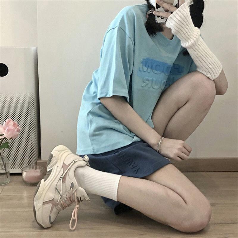 Модные стильные повседневные летние тонкие женские однотонные модные свободные корейские — фото 5