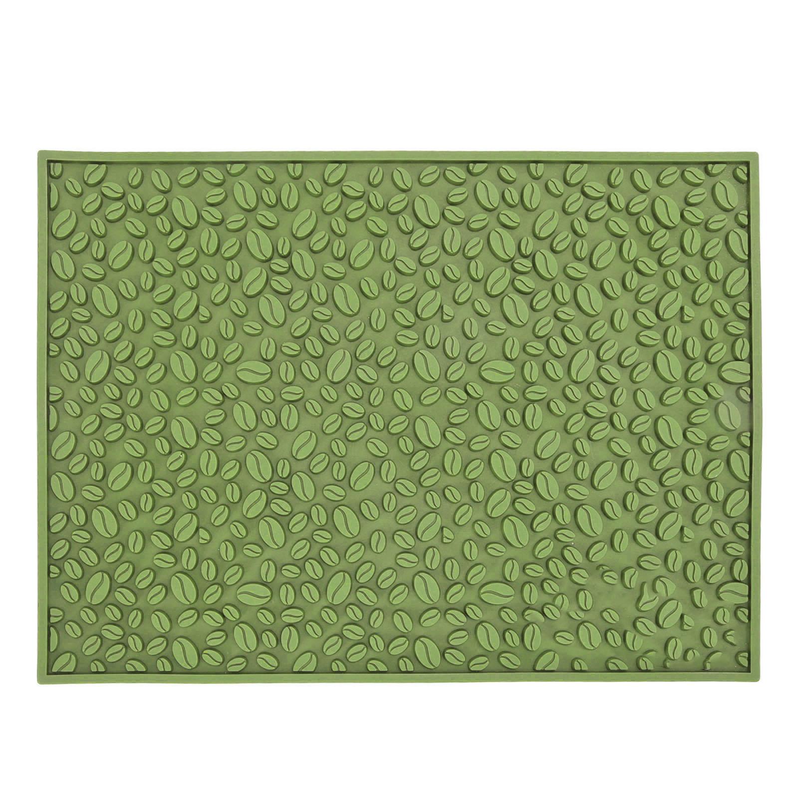 

Non Slip Cup Mat Coffee Bean Design Desktop Bar Counter PVC Pad for Water Draining Filtering Black