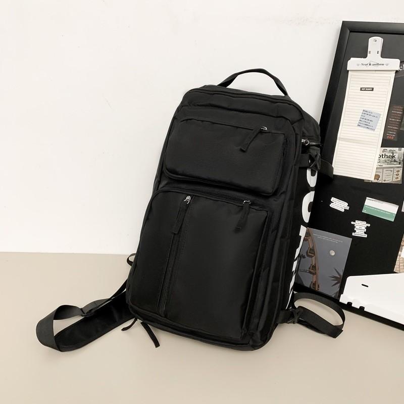 Multifunctional Capacity Large Oxford Backpack With Solid Color Design Teens For