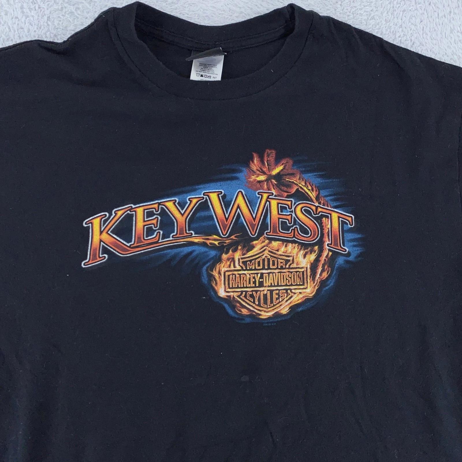 Harley-Davidson Shirt Mens XL Key West Florida Biker Motorcycle Graphic Flames XL