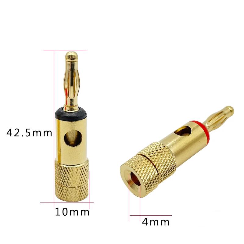 20pcs/Set 4mm Banana Plug Pure Copper Gold Plated Speaker Wire Amplifiers Audio Video Connectors