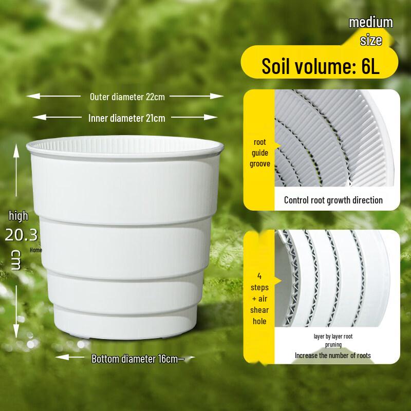 Resin Root Control Flower Pot with Tray