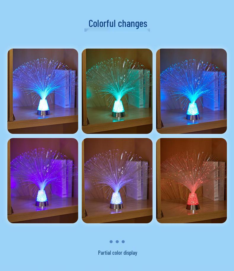 Colorful Fiber Optic Starry Night Bedside Lamp for Bedroom Ambiance