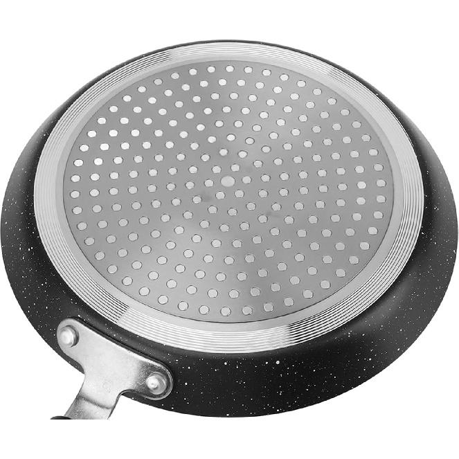 Tissting Crepe Pan 6in Aluminum Alloy Non Stick Pancake Dosa Griddle with Plastic Handle, Round Flat Skillet for Induction Stove Gas Cooker