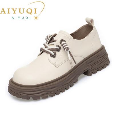 Loafers Damen Schnürschuhe im britischen Stil Plateau Damen Frühlingsschuhe Neue bequeme lässige Damenschuhe