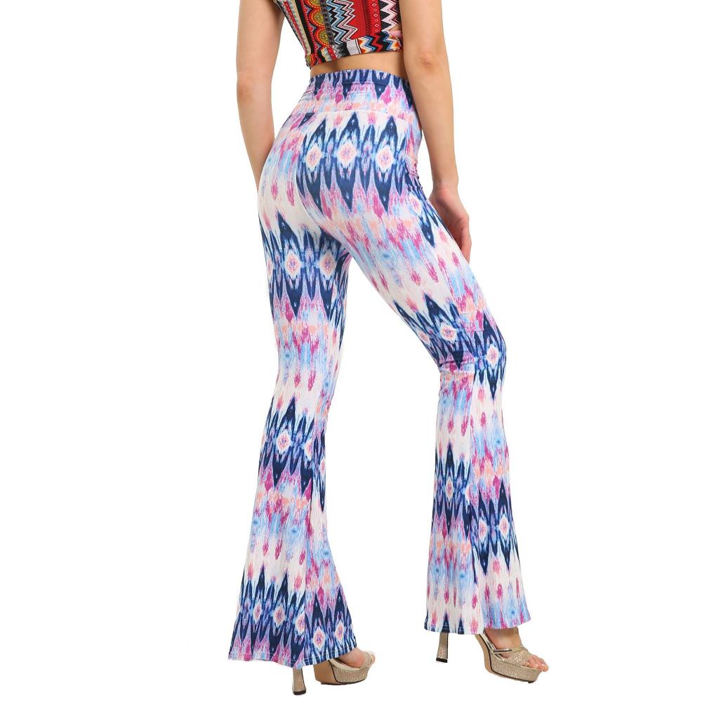 Fashion Floral Leggings High Waist Printed Flared Trousers For Women Highly Stretchable Fitness Tights Yoga Pants Dance Pants