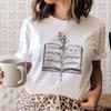 3D Book Printed Short Sleeve T-shirt 3D Book Print Round Neck Short Sleeve T-shirt