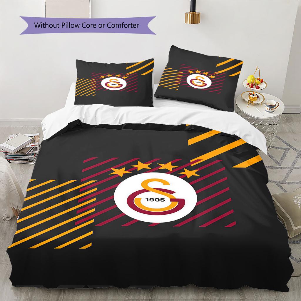 Galatasaray Bedding Quilt Set Quilt Cover Pillowcase Home Decoration Birthday Gift (1 * Duvet Cover + 2 * Pillowcase, Without Core)