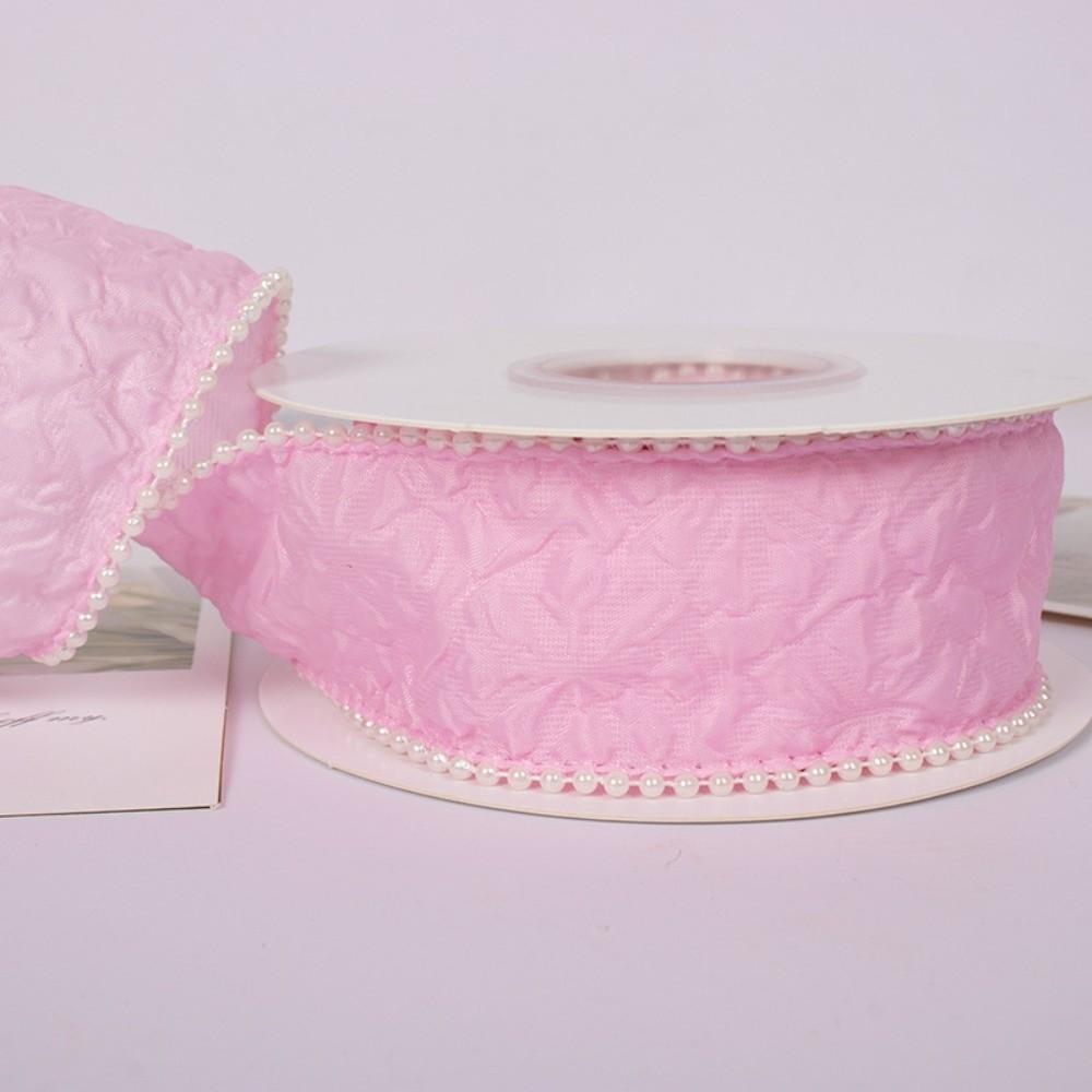 Pearl Pleated Gradient Ribbon 4cm Width 5 Yards Length Bubble Ribbon Embroidery Lace Edge Trim Flower Trim Ribbon