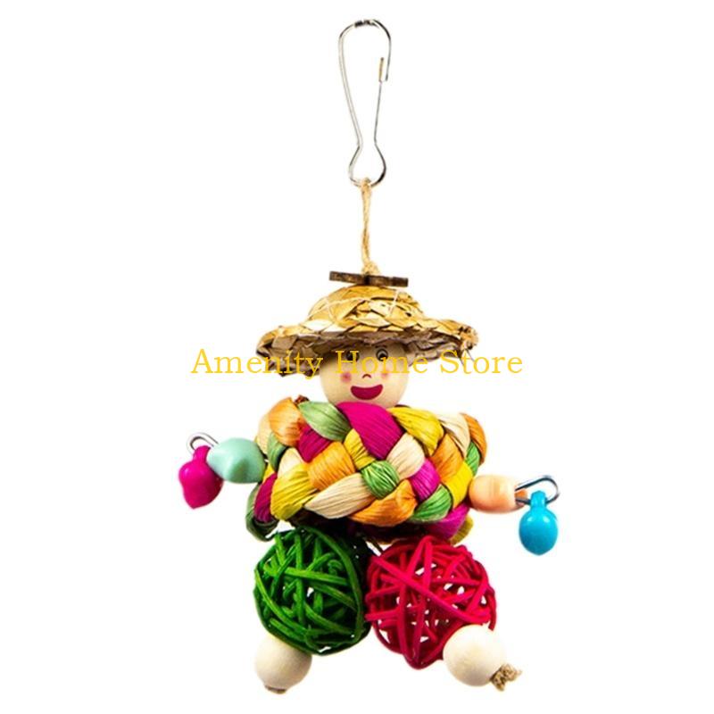 

F26C Safe Bird Chewing Toy Plant Parrot Molar Toy Bites Resistant Parrot Training Toy