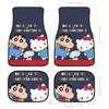 Crayon and Hello Kitty Floor Easy Custom Protective Car for Light and Standard Set of 4 Shin-chan, Shiro, Mats, Waterproof, Washable, Anti-Slip,