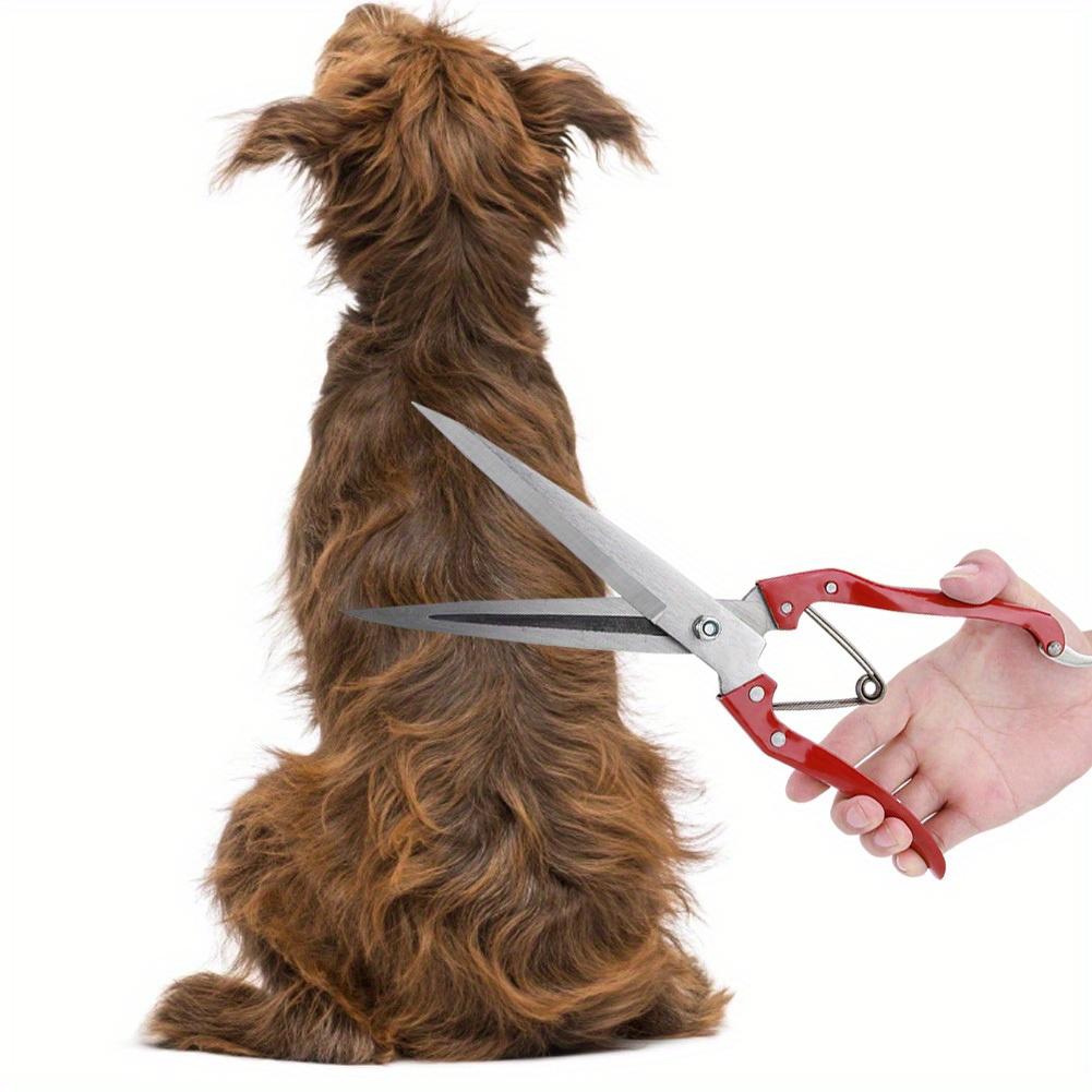 1pc Multifunctional Manual Steel Sheep Wool Shear Trimming Scissor with Spring, Durable Metal Handheld Clippers for Farm Animal Grooming
