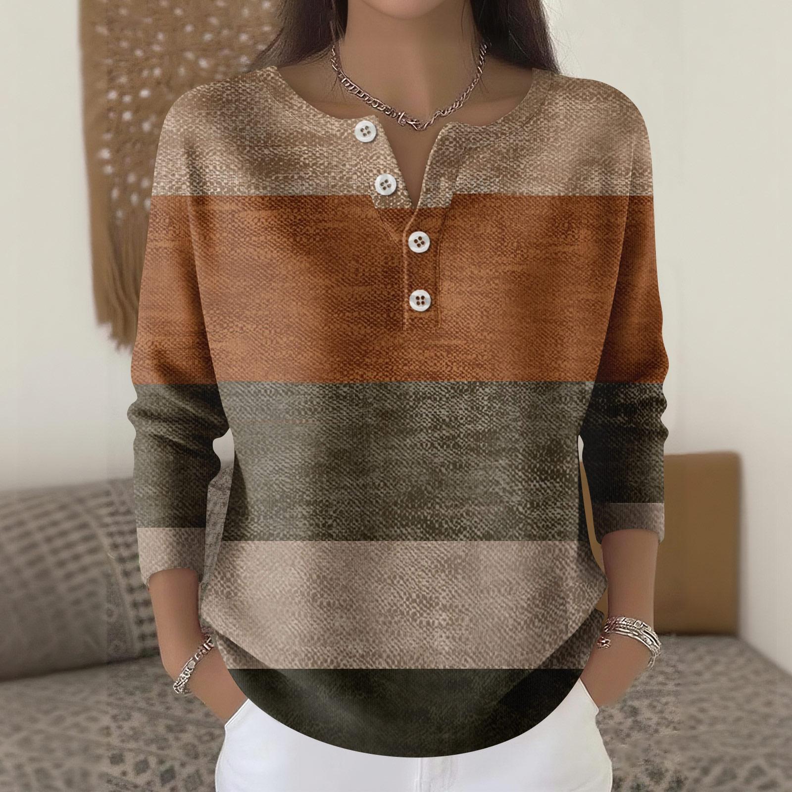 

Жіноча модна кофта з довгим рукавом у клітинку з геометричним принтом, елегантна повсякденна кофта XL світло-коричневого кольору