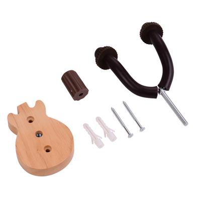 Guitar Wall Mount Hanger Solid Wood Guitar Hanger Wall Hook Holder Stand with Metal Steadying Bars for Acoustic