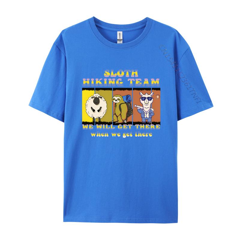 Sloth Llama Hiking Team We Will Get There Tshirt Men Stylish T Shirts TShirt Alternative Men Clothes Normal