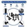 1500Pcs Flat Head Hexagon Socket Caps Screws Bolt Stainless Steels Countersunk Head Hexagon Drive Machine Screws Washers