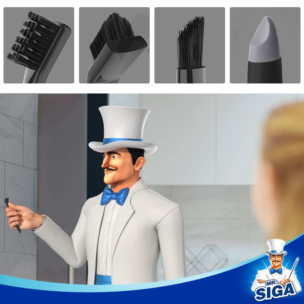 Crevice Cleaner Brush Detail Cleaning Brush Grout Brush Set for and Set MR.SIGA Set, Set, Sinks, Drains, Tiles, Edges, 4-Piece